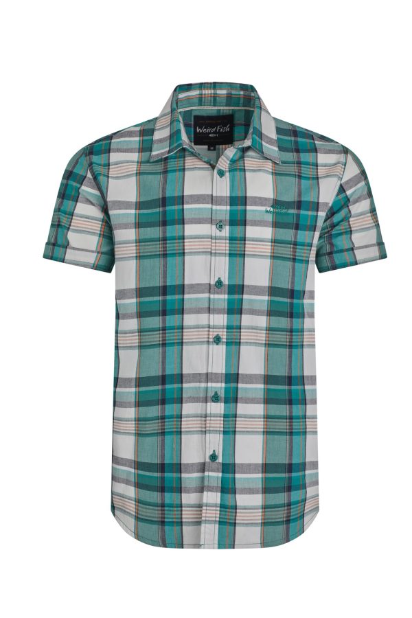 Weird Fish Judd Organic Cotton Short Sleeve Check Shirt White Size 3XL