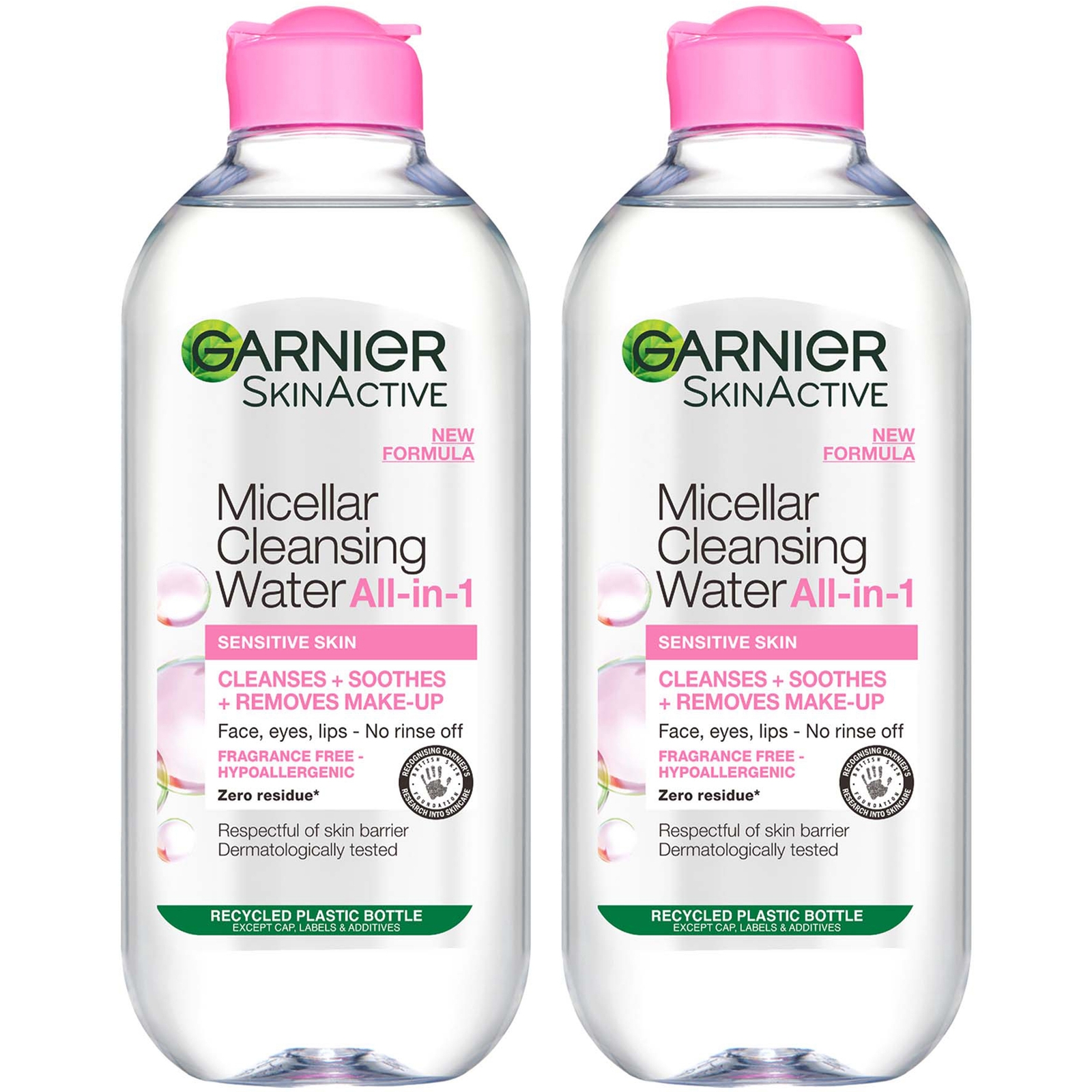 Garnier Micellar Water Facial Cleanser Sensitive Skin 400ml Duo Pack