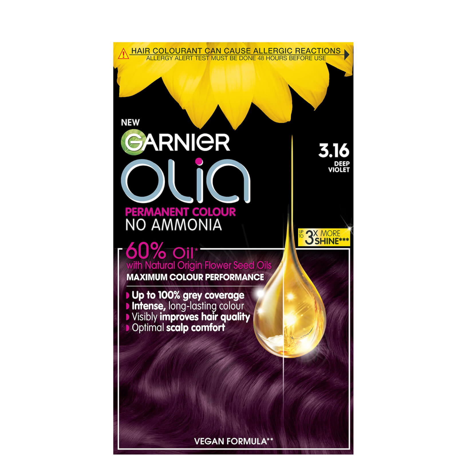Garnier Olia Permanent Hair Dye (Various Shades) - 3.16 Deep Violet
