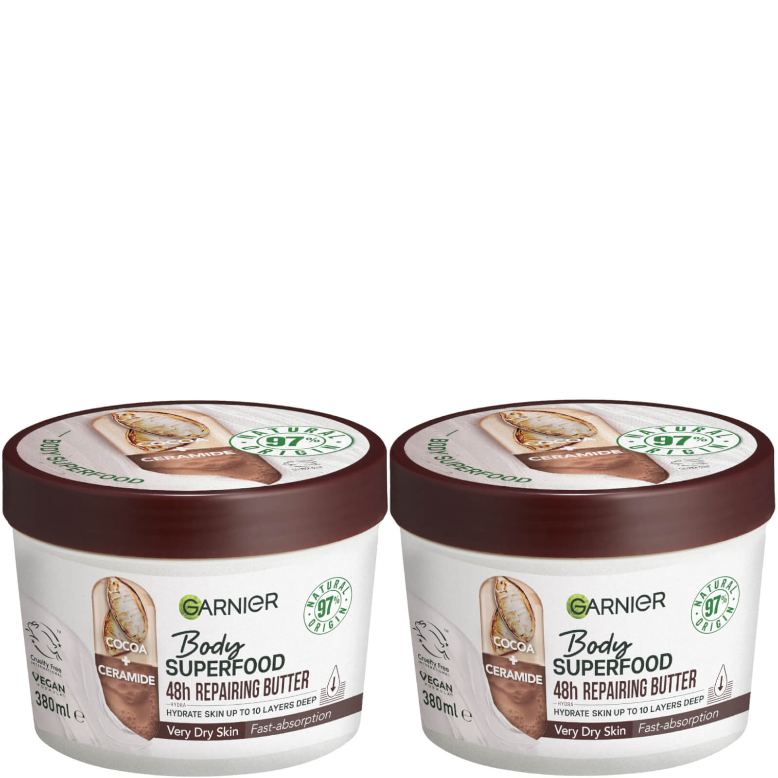 Garnier Body Superfood, Nourishing Body Cream Duos - Cocoa & Ceramide