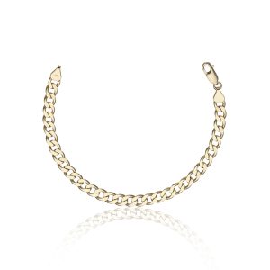 18ct Yellow Gold Gents 6.10mm Curb Bracelet
