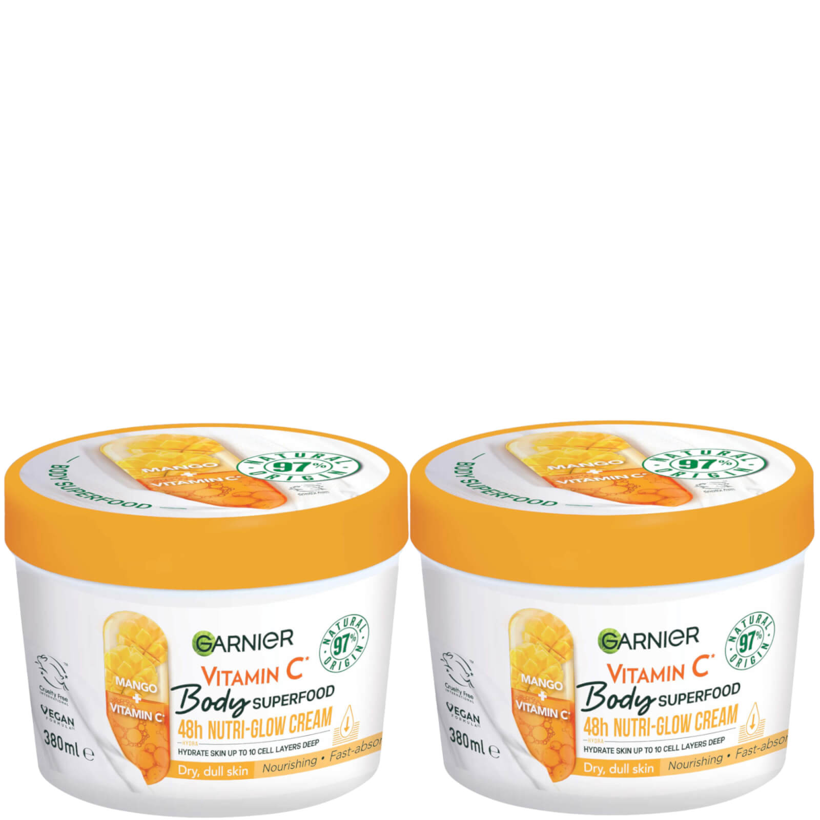 Garnier Body Superfood, Nourishing Body Cream Duos - Vitamin C and Mango