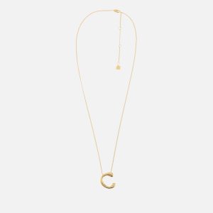 Astrid & Miyu Initial Bold 18K Gold-Plated Necklace