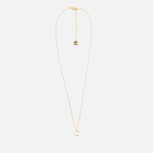 Astrid & Miyu Initial Pavé 18K Gold-Plated Necklace