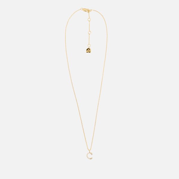 Astrid & Miyu Initial Pavé 18K Gold-Plated Necklace