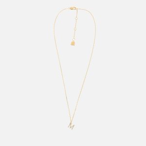 Astrid & Miyu Initial Pavé 18K Gold-Plated Necklace