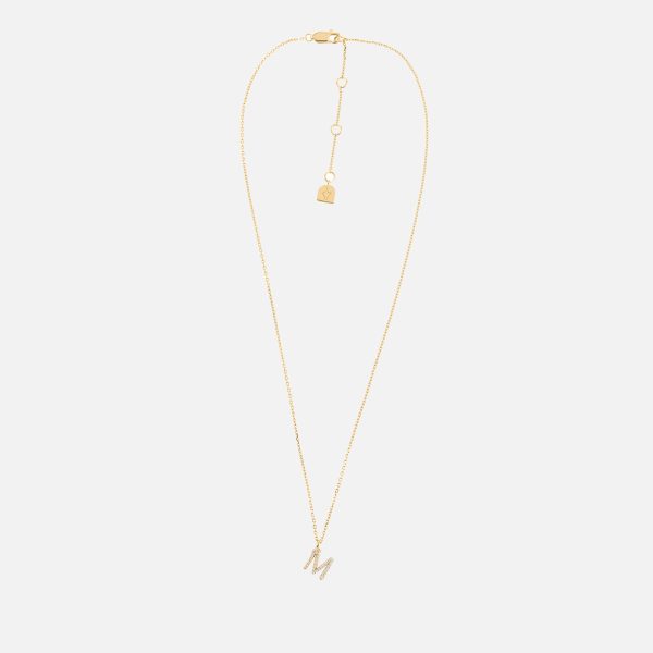 Astrid & Miyu Initial Pavé 18K Gold-Plated Necklace