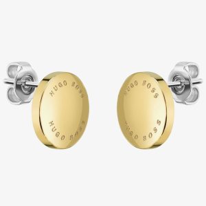 BOSS Medallion Gold-Tone Disc Stud Earrings 1580159