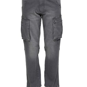 Enzo | Womens Cargo Straight Leg Jeans
