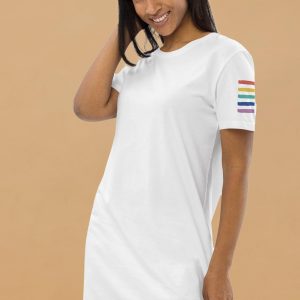Pitod Rainbow Sleeve T-Shirt Dress | Colour: White | Size: XL | Dresses | Unisex Genderless Sustainable