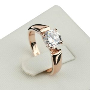Women Engagement Wedding Rings Zirconia Silver Stone Ring Jewelry Gift 7 gold