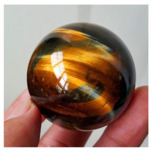 Dark Yellow Asian Rare Tiger Eye Quartz Crystal Healing Ball Sphere 20-22mm Toy 16-43 mm