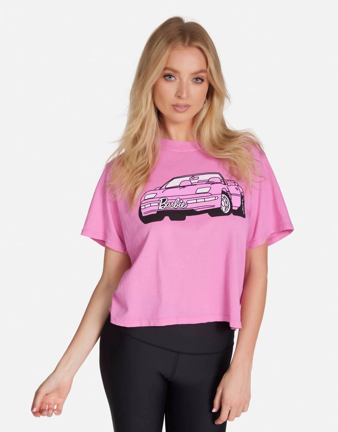 Lauren Moshi Rue Barbie Convertible Crop T-Shirt Size: S Colour: Pink
