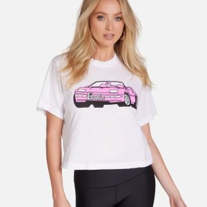 Lauren Moshi Rue Barbie Convertible Crop T-Shirt Size: S Colour: White