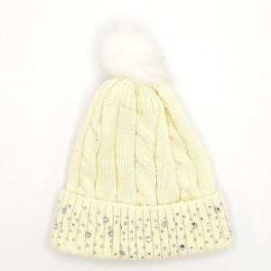 Girls Sequin Pom Pom Hat Assorted Colours