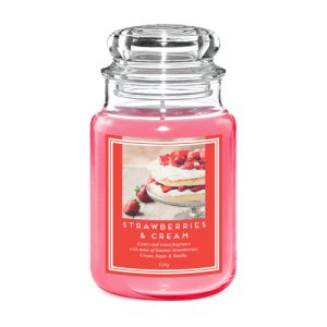 Fragrance Large Strawberries & Cream Scented Wax Candle 18oz