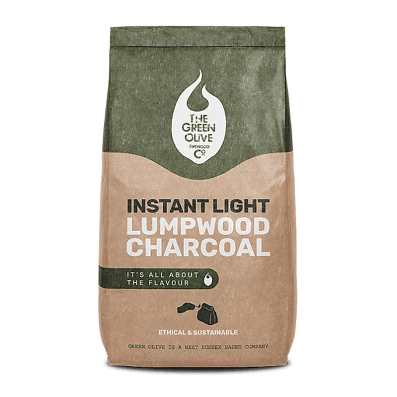 Green Olive Instant Light Lumpwood Charcoal