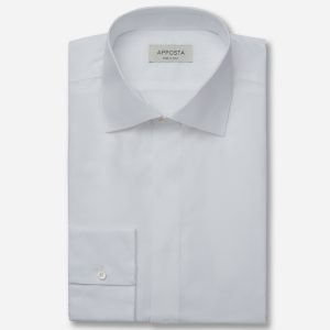 Shirt textures white cotton plain, collar style semi-spread collar