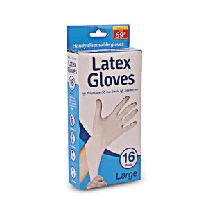 Latex Disposable Gloves 16 Pack