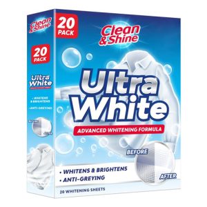 Clean & Shine Ultra White Whitening Sheets 20 Pack