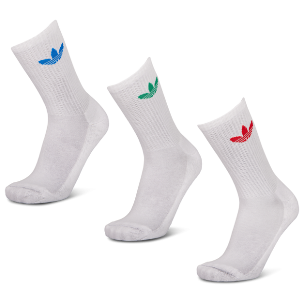 Adidas Mid Cut Crew 3 Pack Unisex Socks - Blue - Size: 2-3.5 - Foot Locker