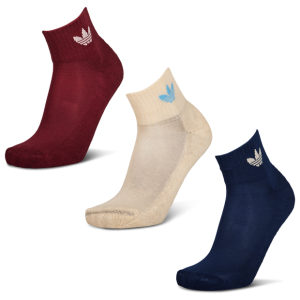 Adidas Ankle 3 Pack Unisex Socks - Maroon - Size: 11-12.5 - Cotton - Foot Locker