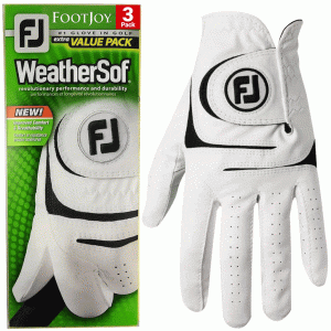 FOOTJOY WEATHERSOF ALL WEATHER GOLF GLOVE / 3 PACK - LH (FOR RH GOLFER) , XL