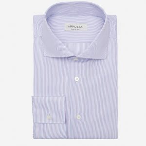 Shirt  striped  multi cotton poplin double twisted, collar style  lower spread collar