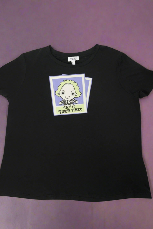 Beetlejuice X Unique Vintage Black Beetlejuice Polaroid Fitted Tee Colour: Black Size: S