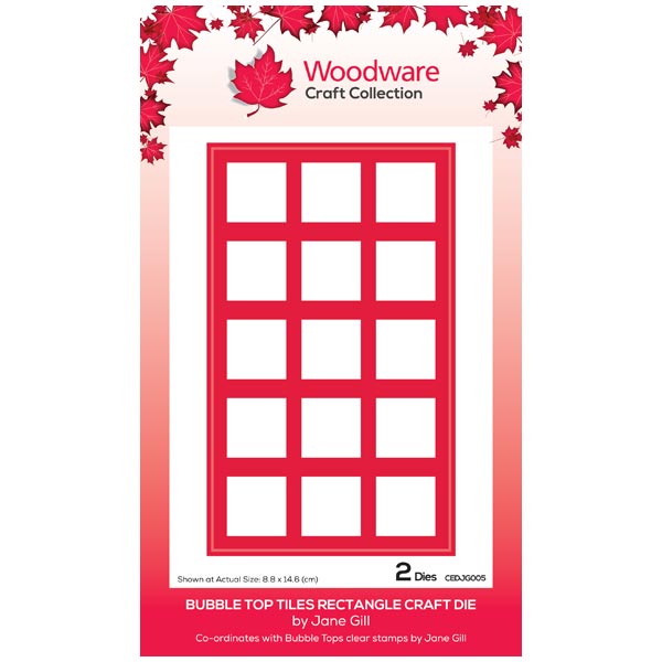 Woodware Jane Gill Die Top Tiles Rectangle Set of 2 | Big Bubble Bauble Collection
