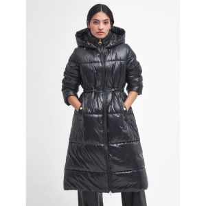 Barbour Womens Black Long Watkins Puffer Jacket