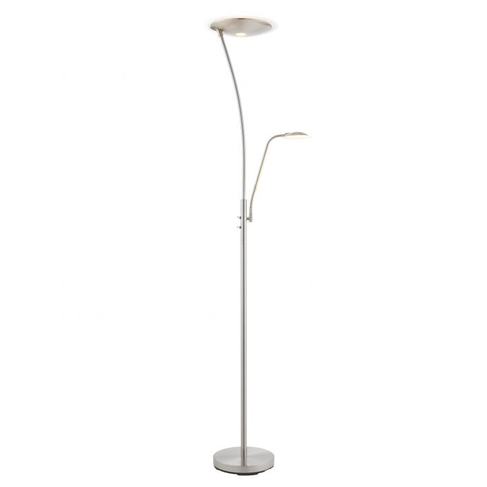Alassio 2 Light Floor Lamp - Satin Chrome