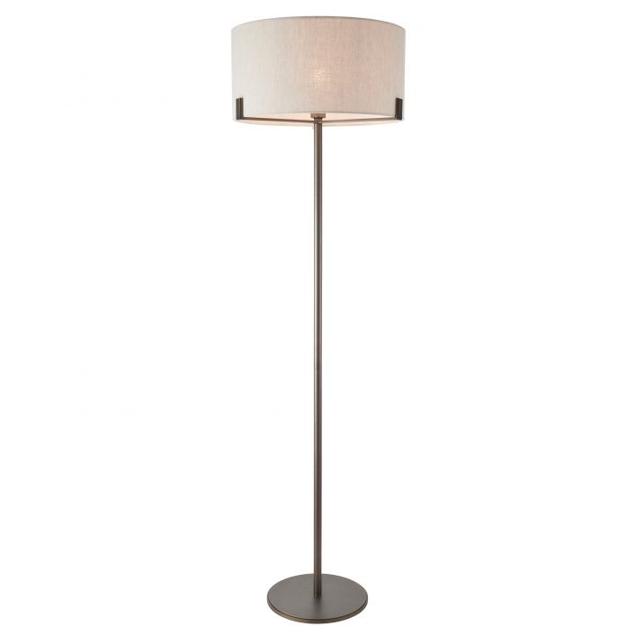 Hayfield 1 Light Floor Lamp - Bronze/Natural