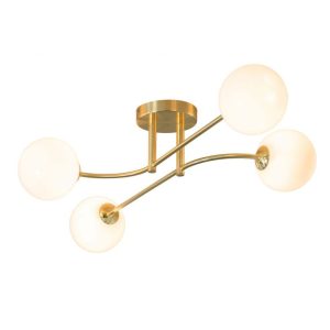 Otto 4 Light Semi Flush Ceiling Light - Brushed Brass