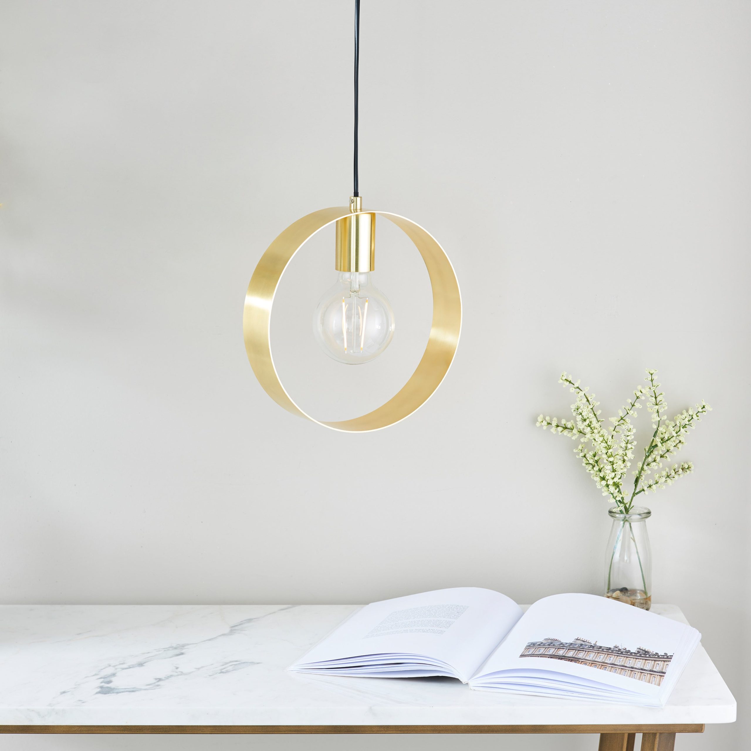 Hoop Pendant Light - Brushed Brass