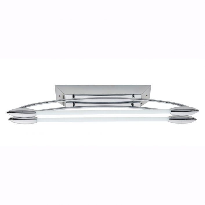 Harper 2 Light Semi Flush Short Ceiling Light - Chrome/Opal