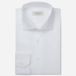 Shirt textures white cotton textured double twisted, collar style lower spread collar