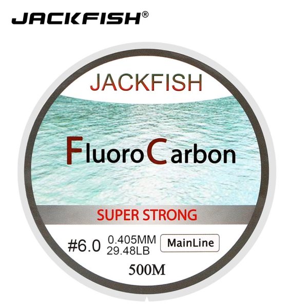JACKFISH 500M Fluorocarbon Fishing Line 5-32LB test Carbon Fiber Leader Line  fly fishing line 0.234mm---9.5LB clear