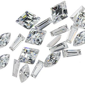 White Cubic Zirconia, Mixed Shapes, Pack of 20