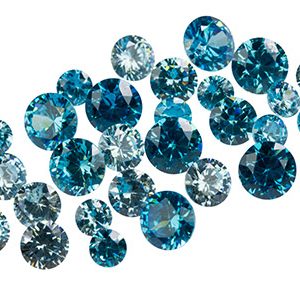 Aqua Cubic Zirconia, Round,        4,5,6mm, Pack of 28