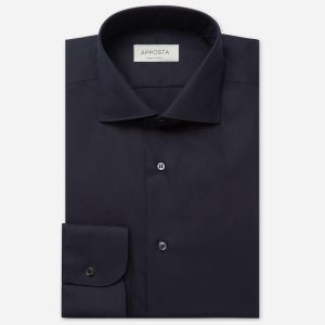 Shirt  solid  navy blue easy-iron cotton poplin, collar style  spread collar