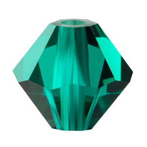 Preciosa Crystal Pack of 24,       Bicone, 4mm, Emerald Ab