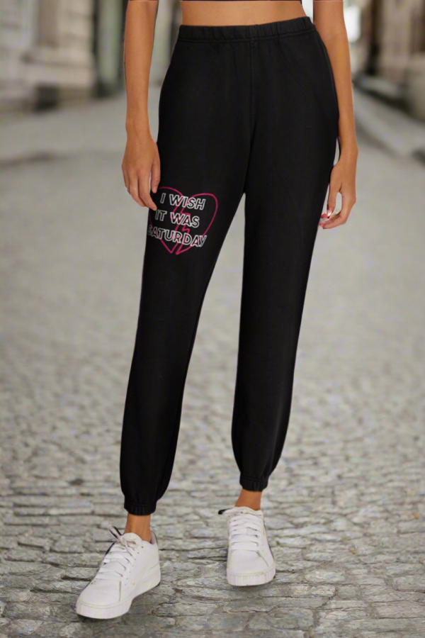 Wildfox Wish Saturday Emmy Sweatpants Colour: Black Size: M