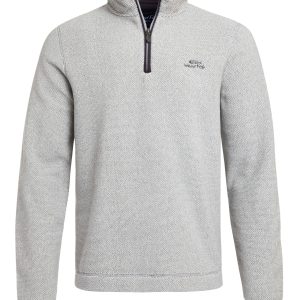 Weird Fish Wyre Eco 1/4 Zip Textured Fleece Ecru Size 2XL