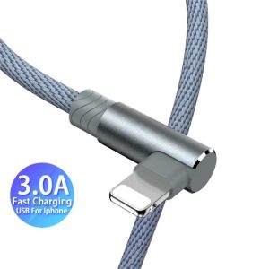 1 2 3 m 90 Degree USB Data Charger Cable For iPhone 11 12 13 14 PRO Xs Max Xr X 8 7 6 6S Plus 5 5S SE2020 iPad Cord Origin Mobile Phone Long Short 1m white