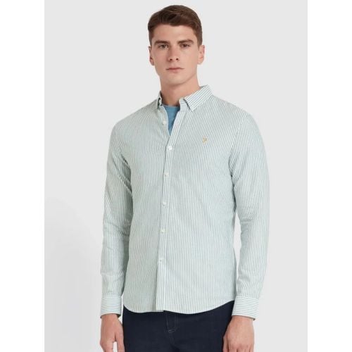 Farah Mens Green Meadow Brewer Striped Shirt