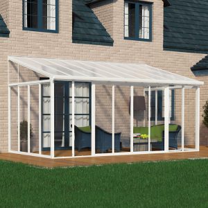 10x18 Palram Canopia SanRemo White Lean-To Conservatory