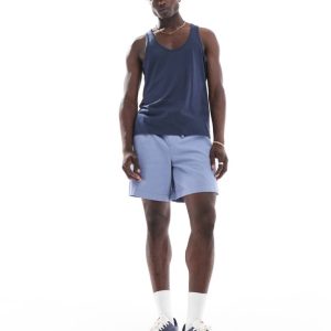 ASOS DESIGN Mens vest with scoop neck in navy - Size Medium