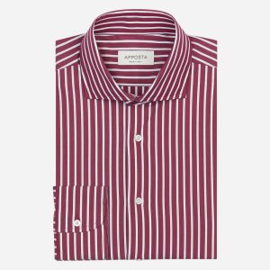 Shirt  striped  violet stretch poplin, collar style  spread collar