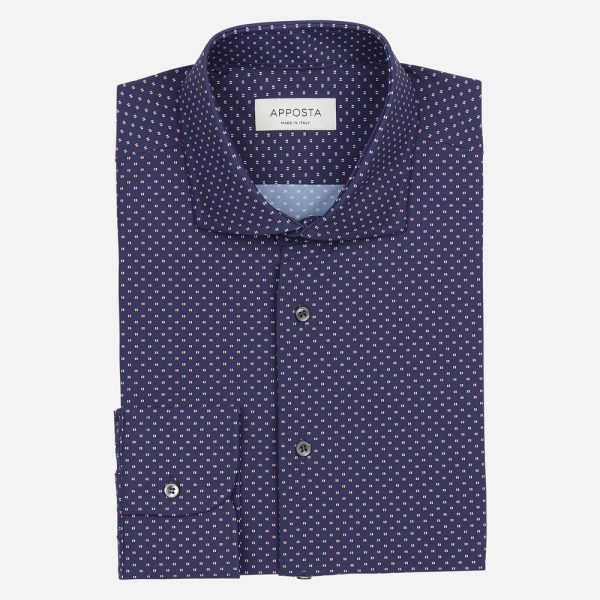 Shirt  textures  navy blue 4-way stretch poplin double twisted sensitive, collar style  updated spread collar with short points